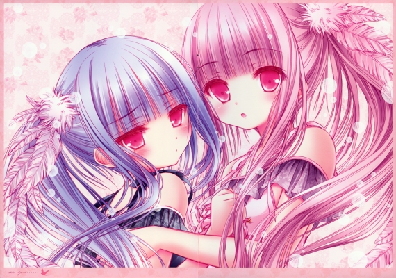 Anime CG Anime Pictures      181811
 668410   ( Anime CG Anime Pictures      ) 181811   : Tinkle
blue hair blush headdress hug long pink red eyes ribbon side tail surprised   anime picture