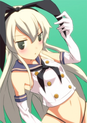 Kantai Collection : Shimakaze 181827
 668435  kantai collection  shimakaze   ( Anime CG Anime Pictures      ) 181827   : Pandatyama
anthropomorphism bikini black eyes blonde hair gloves band long   anime picture