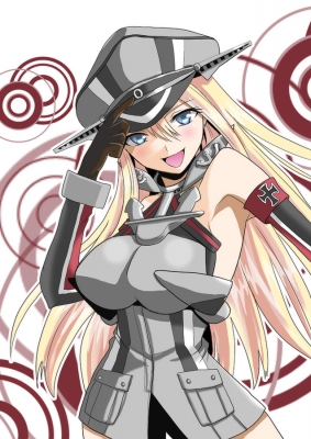 Kantai Collection : Bismarck 181828
 668436  kantai collection  bismarck   ( Anime CG Anime Pictures      ) 181828   : Nanajin
anthropomorphism blonde hair blue eyes blush gloves happy hat long uniform   anime picture