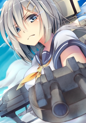 Kantai Collection : Hamakaze 181830
 668437  kantai collection  hamakaze   ( Anime CG Anime Pictures      ) 181830   : Suishin Tenra
anthropomorphism blue eyes grey hair hairpins seifuku short weapon   anime picture