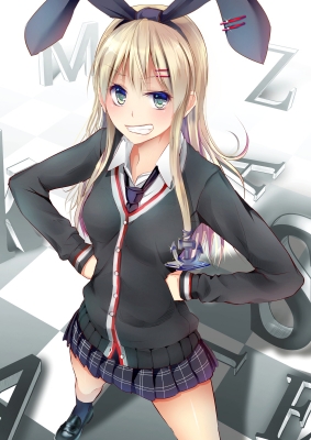 Kantai Collection : Shimakaze 181829
 668438  kantai collection  shimakaze   ( Anime CG Anime Pictures      ) 181829   : Suishin Tenra
anthropomorphism blonde hair blush green eyes band hairpins jacket long seifuku smile   anime picture