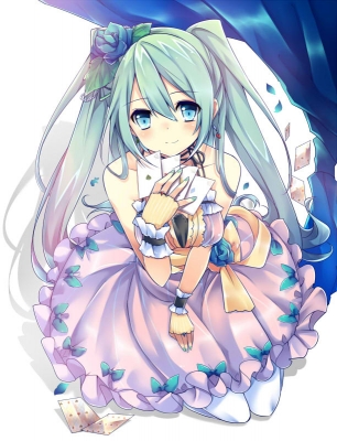 Vocaloid : Hatsune Miku 181832
 668442  vocaloid  hatsune miku   ( Anime CG Anime Pictures      ) 181832   : Sum  pixiv4404716 
blue eyes hair blush card dress flower jewelry long nail polish pantyhose ribbon smile twin tails   anime picture