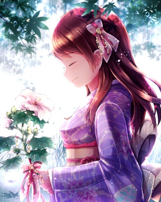 The Idolmaster Cinderella Girls : Houjou Karen 181835
 668444  the idolmaster cinderella girls  houjou karen   ( Anime CG Anime Pictures      ) 181835   : tiri
brown hair flower headdress kimono long smile ^_^   anime picture