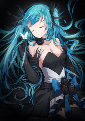 Vocaloid : Hatsune Miku 181839
 668449  vocaloid  hatsune miku   ( Anime CG Anime Pictures      ) 181839   : Pattowaa
blue eyes hair butterfly dress flower long ribbon sleep smile thigh highs twin tails   anime picture