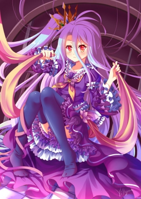 No Game No Life : Shiro 181847
 668460  no game no life  shiro   ( Anime CG Anime Pictures      ) 181847   : Villyane
blush dress long hair orange eyes purple royalty side tail thigh highs   anime picture