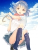 Little Busters! : Nishizono Mio 181764
brown eyes grey hair band seifuku short sky umbrella   anime picture