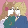 Axis Powers: Hetalia : Belgium Hungary 181770
blonde hair brown choker flower green eyes long neko mimi smile tail   anime picture