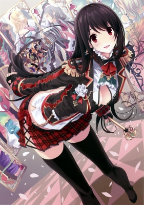 Anime CG Anime Pictures      182172
 668778   ( Anime CG Anime Pictures      ) 182172   : Mikoto Akemi
black hair blonde blush chain gloves group guitar happy hat jewelry long microphone red eyes skirt thigh highs   anime picture