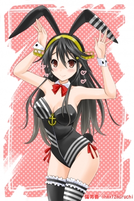 Kantai Collection : Haruna 182178
 668793  kantai collection  haruna   ( Anime CG Anime Pictures      ) 182178   : Neko Danshaku
anthropomorphism black hair blush brown eyes bunny suit hairpins headdress heart long smile thigh highs usa mimi   anime picture