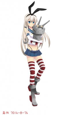 Kantai Collection : Rensouhou chan Shimakaze 182301
 668917  kantai collection  rensouhou chan shimakaze   ( Anime CG Anime Pictures      ) 182301   : Violet
:3 anthropomorphism bikini blonde hair blue eyes boots gloves band long skirt thigh highs water float weapon   anime picture