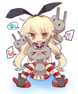 Kantai Collection : Rensouhou chan Shimakaze 182304
 668921  kantai collection  rensouhou chan shimakaze   ( Anime CG Anime Pictures      ) 182304   : Miko  Pixiv 857423 
:3 >,_<, anthropomorphism blonde hair blush boots brown eyes fang gloves band happy heart long skirt thigh highs water float weapon   anime picture