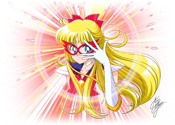 Codename: Sailor V : Sailor V 182309
 668929  codename sailor v  sailor v   ( Anime CG Anime Pictures      ) 182309   : Marco Albiero
blonde hair blue eyes gloves long mahou shoujo mask ribbon smile   anime picture