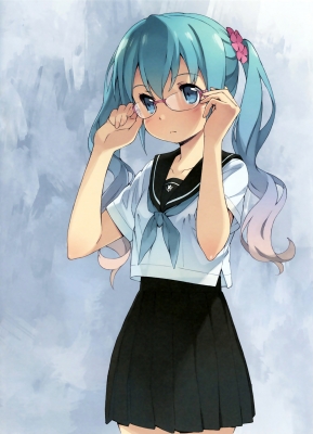 Vocaloid : Hatsune Miku 182365
 668982  vocaloid  hatsune miku   ( Anime CG Anime Pictures      ) 182365   : Kanzaki Hiro
blue eyes hair blush curly long megane purple seifuku twin tails   anime picture