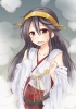 Kantai Collection : Haruna 182169
anthropomorphism black hair blush brown eyes hairpins headdress long skirt   anime picture