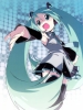 Vocaloid : Hatsune Miku 182359
blush green eyes hair happy headphones long microphone nail polish skirt thigh highs tie   anime picture