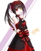 Date A Live : Tokisaki Kurumi 182361
black hair blush choker dress flower headdress heterochromia long red eyes twin tails yellow   anime picture