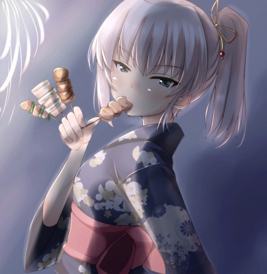 Girls und Panzer : Itsumi Erika 182569
 669203  girls und panzer  itsumi erika   ( Anime CG Anime Pictures      ) 182569   : NKSK
blue eyes eating food grey hair kimono ponytail short   anime picture