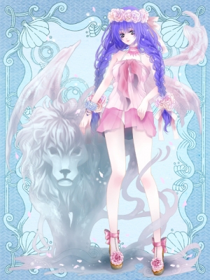 Psychic Hearts :  182573
 669210  psychic hearts   ( Anime CG Anime Pictures      ) 182573 
animal bikini blue hair braids choker dress flower grey eyes headdress high heels jewelry long ribbon sandals smile twin tails wings   anime picture