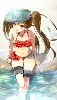 Kantai Collection : Ryuujou 182586
 669221  kantai collection  ryuujou   ( Anime CG Anime Pictures      ) 182586   : Hayakawa Akari
anthropomorphism bikini brown eyes hair happy long twin tails water   anime picture