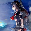 Kantai Collection : Shigure 182585
ahoge anthropomorphism black hair blue eyes braids gloves long rain sky uniform water weapon   anime picture