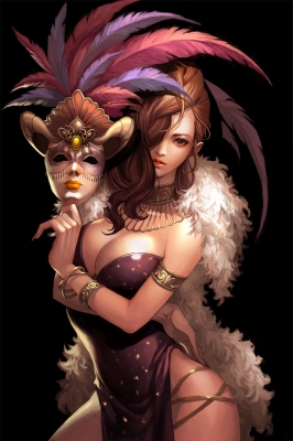 Anime CG Anime Pictures      182882
 669506   ( Anime CG Anime Pictures      ) 182882   : Sigmul
black eyes brown hair dress feather jewelry long mask   anime picture