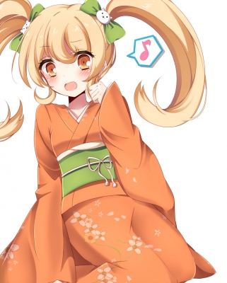 Super Dangan Ronpa 2 : Saionji Hiyoko 182974
 669598  super dangan ronpa 2  saionji hiyoko   ( Anime CG Anime Pictures      ) 182974   : kzm
blonde hair blush flower happy kimono long music orange eyes ribbon twin tails   anime picture