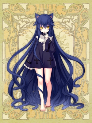 Psychic Hearts :  182977
 669603  psychic hearts   ( Anime CG Anime Pictures      ) 182977 
animal ears barefoot blue hair blush choker dress long smile yellow eyes   anime picture