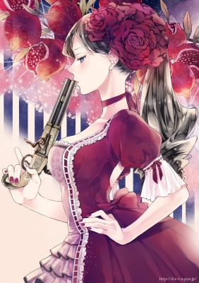 Anime CG Anime Pictures      182987
 669612   ( Anime CG Anime Pictures      ) 182987   : deco
black hair blue eyes choker curly dress flower food gun long nail polish ponytail   anime picture