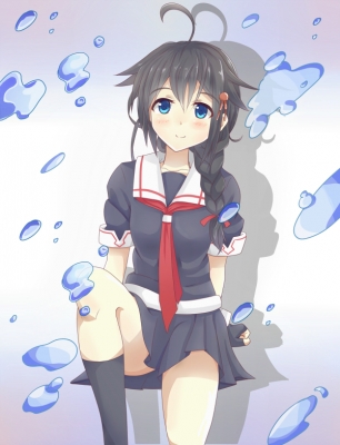 Kantai Collection : Shigure 183034
 669662  kantai collection  shigure   ( Anime CG Anime Pictures      ) 183034   : Karikura
ahoge anthropomorphism black hair blue eyes blush braids gloves long smile uniform   anime picture