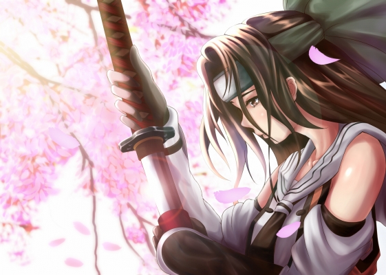 Kantai Collection : Jintsuu 183045
 669671  kantai collection  jintsuu   ( Anime CG Anime Pictures      ) 183045   : Kedama  Kedama Base 
anthropomorphism brown eyes hair gloves long sakura sword   anime picture