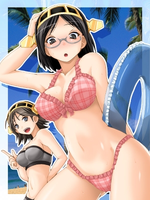 Kantai Collection : Hiei Kirishima 183047
 669674  kantai collection  hiei kirishima   ( Anime CG Anime Pictures      ) 183047   : Keito  Our Toy Box 
anthropomorphism beach bikini black eyes hair blue brown headdress megane short sky tree water float   anime picture