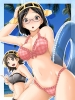 Kantai Collection : Hiei Kirishima 183047
anthropomorphism beach bikini black eyes hair blue brown headdress megane short sky tree water float   anime picture