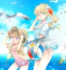 Aldnoah.Zero : Asseylum Vers Allusia Eddelrittuo 183064
ahoge bikini blonde hair blue eyes blush braids brown flower hat mizugi short sky smile tori water float   anime picture