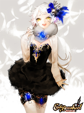 End Breaker! :  183254
 669886  end breaker   ( Anime CG Anime Pictures      ) 183254 
dress feather flower garter happy headdress jewelry short hair thigh highs white yellow eyes   anime picture