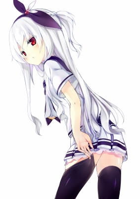 Anime CG Anime Pictures      183270
 669900   ( Anime CG Anime Pictures      ) 183270   : Kaede  Pixiv 1023957 
albino braids long hair ponytail red eyes ribbon seifuku thigh highs white   anime picture