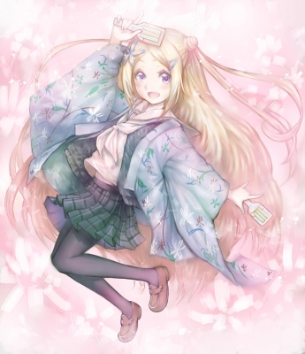 Hanayamata : Hana N. Fountainstand 183300
 669929  hanayamata  hana n fountainstand   ( Anime CG Anime Pictures      ) 183300   : kyol 2
blonde hair blue eyes blush fang flower hairpins happy long odango pantyhose seifuku twin tails   anime picture