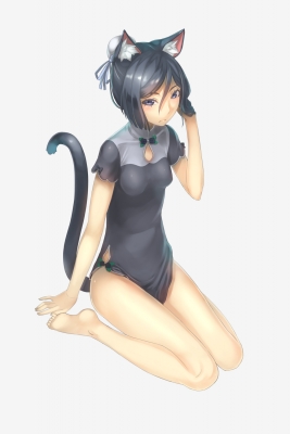 Anime CG Anime Pictures      183548
 670184   ( Anime CG Anime Pictures      ) 183548   : Kuromochi
barefoot black hair blue eyes chinese dress neko mimi odango short tail   anime picture