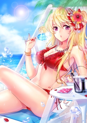 Sword Girls : Cinia Pacifica 183547
 670185  sword girls  cinia pacifica   ( Anime CG Anime Pictures      ) 183547 
beach beverage bikini blonde hair flower headdress jewelry long nail polish purple eyes sky summer water   anime picture