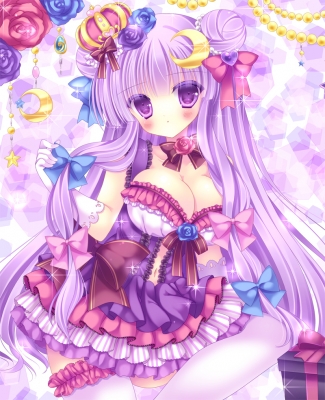 Touhou : Patchouli Knowledge 183551
 670187  touhou  patchouli knowledge   ( Anime CG Anime Pictures      ) 183551   : Kouta.
blush choker dress flower gloves hairpins long hair odango purple eyes ribbon royalty thigh highs   anime picture