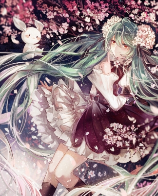 Vocaloid : Sakura Miku 183558
 670194  vocaloid  sakura miku   ( Anime CG Anime Pictures      ) 183558   : Vima
ahoge blush dress green hair long night orange eyes ribbon sakura smile tree twin tails usagi   anime picture