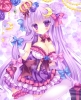 Touhou : Patchouli Knowledge 183551
blush choker dress flower gloves hairpins long hair odango purple eyes ribbon royalty thigh highs   anime picture