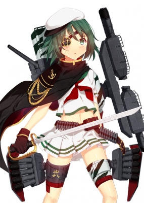 Kantai Collection : Kiso 183774
 670416  kantai collection  kiso   ( Anime CG Anime Pictures      ) 183774   : cnm
anthropomorphism blush eyepatch gloves green eyes hair hat short sword uniform weapon   anime picture