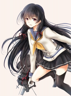 Kantai Collection : Isokaze 183812
 670456  kantai collection  isokaze   ( Anime CG Anime Pictures      ) 183812   : X Na
anthropomorphism black hair blush gloves happy long red eyes thigh highs uniform weapon   anime picture