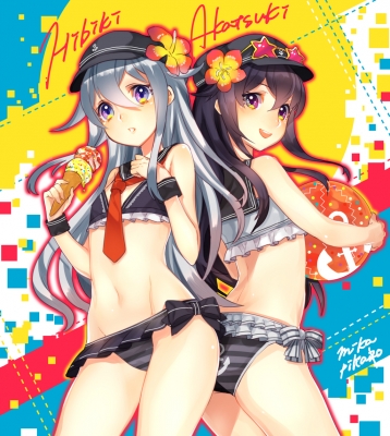 Kantai Collection : Akatsuki Hibiki 183821
 670461  kantai collection  akatsuki hibiki   ( Anime CG Anime Pictures      ) 183821   : MIKA PIKAZO
anthropomorphism bikini black hair flower green happy hat ice cream purple eyes sunglasses tie   anime picture