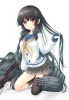 Kantai Collection : Isokaze 183767
anthropomorphism black hair blush gloves long red eyes smile thigh highs uniform weapon   anime picture