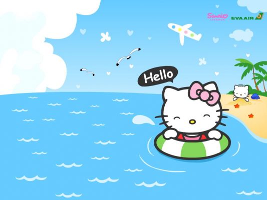 Kitty in sea
