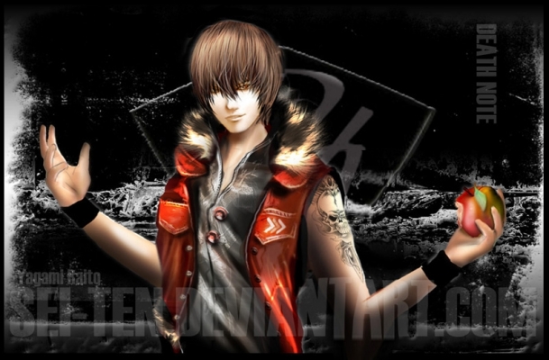 YAGAMI Raito
^_^   !!!
kira raito light l death note shinigami apple ryuk yagami